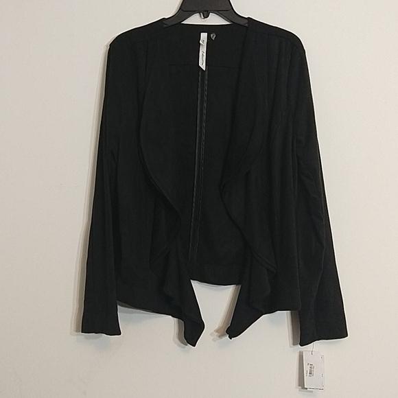 NY Collection Black Drop Front Blazer Jacket sz XL - Picture 2 of 13